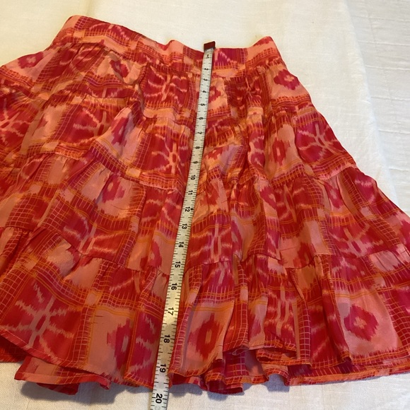 Anthropologie Danielle Duer Tiered Mini Skirt Womens Small Tangerine Fairycore - Picture 14 of 14